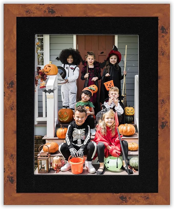 Pack of Ten Acid Free 8x10 Mats Bevel Cut for 5x8 Photos - Black with Black Core Precut Matboards with Backing Boards and Self Seal Photo Mat Bags for Pictures, Photos, Framing - 4-ply Thickness