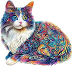 Lazy Cute Cat Adults Gifts Wooden 240 Pieces 13.4 * 12.2in