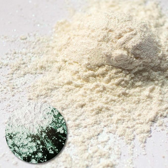 Ceya Interference Mica Powder, 1.8oz/ 50g Ghost Green Chrome Nail Powder, Cosmetic Grade Pearlescent Effect Color Shift Pigment for Epoxy Resin, Makeup, Nail Polish, Soap Candle Making, Slime, Paint