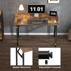 Need 39.4 inches Computer Desk for Small Space Small Folding Table Small Writing Desk Compact Desk Foldable Desk with BIFMA Certification, No Install Needed, Rustic Brown AC5-10060-FB