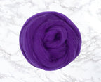 Revolution Fibers Merino Wool Combed Top | 1 lb Premium Wool Roving | 22 Micron, Best Merino Wool for Spinning, Tapestry, Needle Felting, Big Yarn Roving and Wall Hangings (Violet)