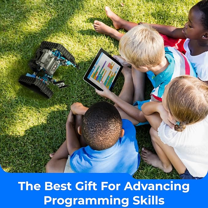Makeblock mBot2 Rover Emo Robot Programming for Kids, Interactive Robotics Kit Learning and Outdoor Play, Remote Control Coding for Kids 8-12 and up, STEM Educational Building Toys Gifts