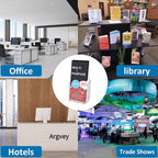 Acrylic Brochure Holder 4x9 Inch, Clear Pamphlet Holder Display Stand for Trifold 4 Inch Flyers, Booklets, Table Signs, Plastic Rack Card Holder for Office, Home, Store, 6 Pack