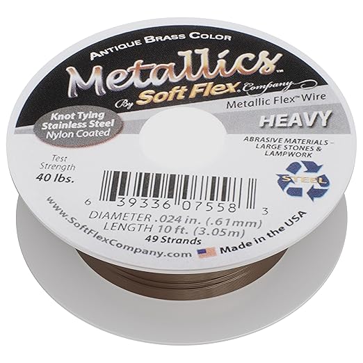 Soft Flex 49 Strand Beading Wire - Heavy 0.24 Diameter - 10 Feet Nylon Design Wire
