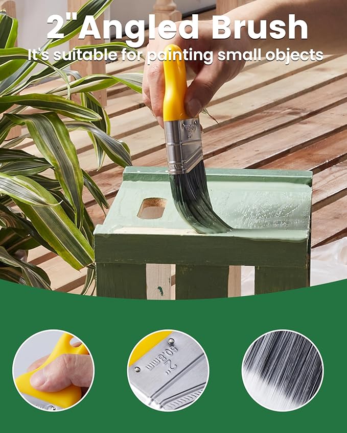 VOOMEY Paint Roller Kit with Extension Pole - 9 Inch Paint Roller with Tray, Mini Paint Roller 4 inch, Small Paint Brush, 16 Piece Complete Painting Tool Set Suitable for House & Wall Painting