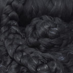 Merino Silk Luxe Tonal Designer Blend. Superfine Merino, Mulberry Silk, Tussah Silk. Top Roving for Spinning or Felting. Obsidian 1oz