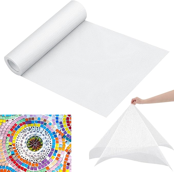 12" x 120" Mosaic Mesh for Back Mounted Tile Fiberglass Mosaic Mesh Backing Boast for Tile Installation Supplies Tools(Non Sticky)