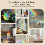 Window Privacy Film Rainbow Film Stained Glass 3D Static Cling Decorative Window Sticker for Bathroom,Front Door,Home Heat Control UV Blocking Non Adhesive,Diamond Grid 23.6 x 78.7inches