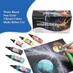PENTRISTA 36-Color Airbrush Paint Set (60 ml/2.03 oz)with 3 Thinner - Flash Neon & Metallic Air Brush Paints,Lightfast & Water-Resistant Finish Acrylic Airbrush for Beginners,Artists for Models Nails