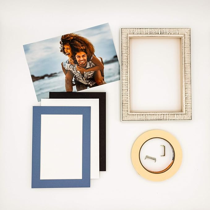 Pack of 25 Acid Free 8.5x11 Mats Bevel Cut for 7x9 Photos - Brittany Blue Precut Matboards with Backing Boards and Clear Photo Mat Bags for Pictures, Photos, Framing - 4-ply Thickness