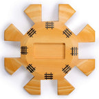 Yellow Mountain Imports Mexican Train Dominoes Accessory Set (5.8-Inch Wooden Hub Centerpiece, Die-Cast Metal Train Markers, and 60-Sheet Scorepad)
