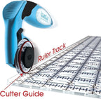 TrueCut Rectangle 24.5" x 6.5" Quilting Ruler with Track and Guide for Straight Cuts - Innovative Quilting and Sewing Ruler for Accurate Fabric Cuts with 1/8th Measurements