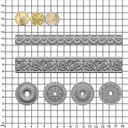 Art Mold for Polyclay Air Dry Clay Plaster, Trimmings and Medallion