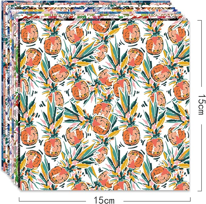 Origami Paper Kit 50 Sheets 6 Inch Square Double Sided Color 10 Vivid Colors for Hand Crafts Origami Paper Arts Creativity.Flowers and Birds