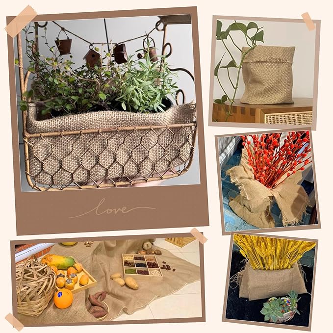 40" x20 Feet Premium Natural Burlap Fabric Roll – Multipurpose for Gardening, Weddings, Crafts & Holiday Decor – Wedding Aisle Runner, Halloween/Christmas Burlap, Weed Barrier & More