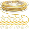 Jishi 33ft Gold Snake Chain 1.2mm Jewelry Making Chains for Necklace Bracelet DIY Jewelry Supplies Findings - Gold Plated Round Snake Cable Chain Link Roll w/Lobster Clasps, Cord Ends & Jump Rings