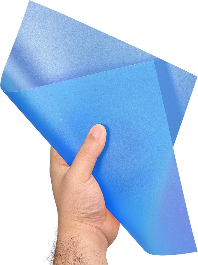 uxcell 4Pcs A4 Gel Light Lighting Filter Overlay Transparent Color Correction Plastic Vinyl PVC Sheets Photography Television Matte Blue,0.5mm