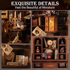 Book Nook Kits for Adults, Miniature House Dollhouse Kit for Teens, DIY Crafts for Adults, Bookshelf Decor Bookstore with LED Light, Gifts for Family and Friends