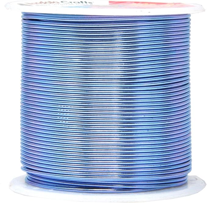 Mandala Crafts 18 Gauge Anodized Aluminum Craft Wire for Jewelry Making - 450 FT Colored Flexible Silver Copper True Blue Pink Ice Blue Green Wire - Bendable for Bonsai Armature Crafting Sculpting
