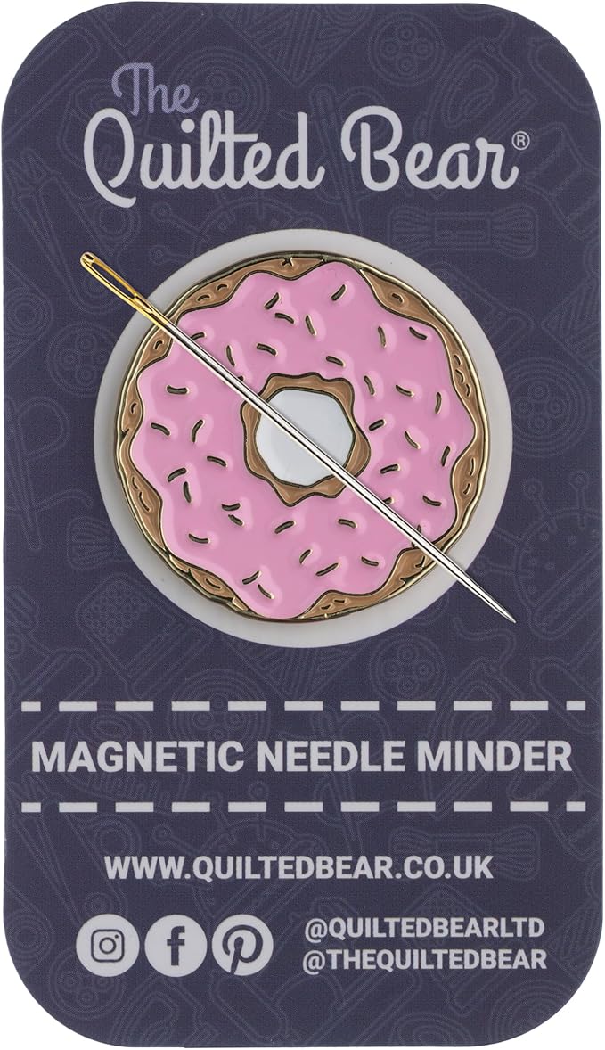 The Quilted Bear Needle Minder - Needle Minder Magnet for Keeping Sewing & Embroidery Needles, Cross Stitch Needles Safe - Stress Free Stitching Cross Stitch Supplies & Embroidery Supplies (Donut)