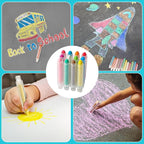 24 Pcs Dustless Chalk Colored twistable Chalk for Blackboard Doodling, Drawing, Writing, Colour Mixture