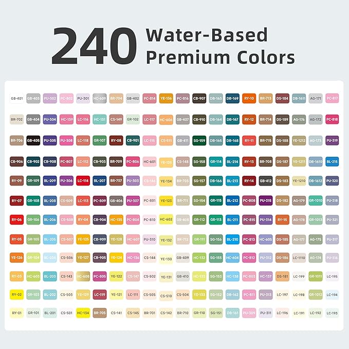 240 Colors Acrylic Paint Markers, Soft Brush Tip Marker Pens Set with Marker Bag, Acrylic Paint Pens for Fabric, Wood, Stone, Canvas, Glass, Egg, Rock Painting, DIY Crafts and Art Supplies