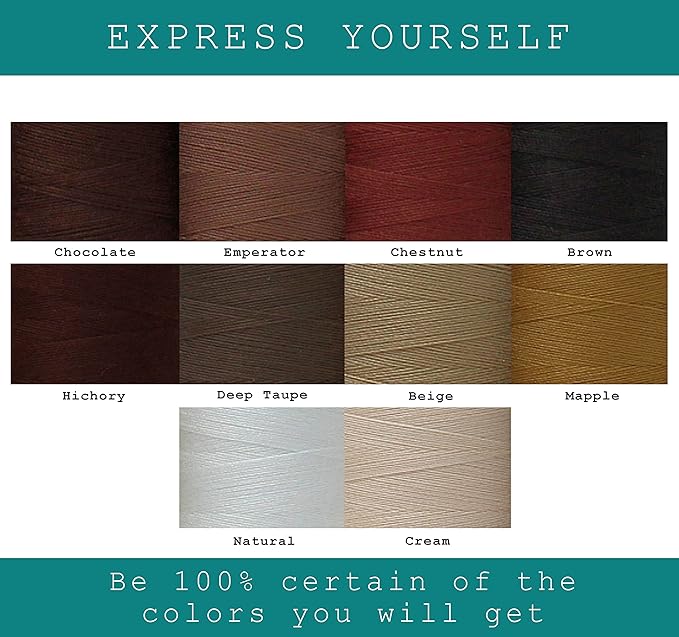 BlesSew Sewing Thread in Brown Color Tones - 10 Spools of Polyester Thread for Sewing Machine for Beginners, Hand Stitching & Quilting - 1000 yds Per Spool