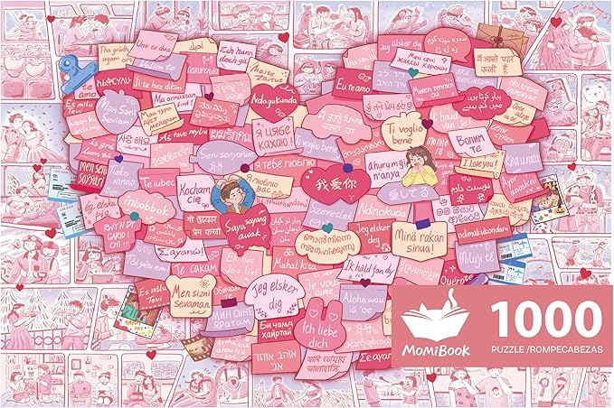 MOMIBOOK Puzzles for Adults 1000 Pieces Jigsaw Puzzles of This Little Thing Called Love, Painting Image Challenging Hard Impossible Hard Puzzle Unique Funny Christmas Valentine's Birthday Gifts