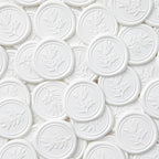 PONATIA White Wax Seal Stickers - 50 Pcs Self- Adhesive Wedding Invitation Seal Stickers, Perfect for Invitations, Envelopes Christmas Cards, Gift Wrapping, Party Menu Decor
