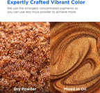 Rolio Premium Brown Mica Powder - Copper (100G / 3.5 oz) - 1 Jar of Brown Pigment Powder for Epoxy Resin, Dye, Soap Making, Nail Polish, Paint, Candle Making, Bath Bombs, Slime