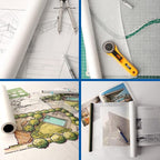 ALVIN 55W-G Lightweight Tracing Paper Roll, White, Suitable with Ink, Charcoal, Felt Tip Pen, for Sketching or Detailing - 1-inch Core (50 Yards, 12")
