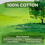 Funto Watercolor Journal, 7.5x5, 2 Packs, 44 Pages Each, Cold-Pressed 100% Cotton,PU Leather Green Cover, Art Supplies for Mixed Media