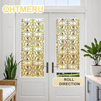 3D Stained Glass Window Privacy Film, Heat Control UV Blocking Static Cling Decorative Window Film for Bathroom,Front Door,Home Non Adhesive,GiltGaze 16.9 x 39.3 inches