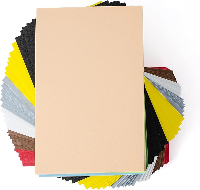 Crafare 8.5x5.5inch Colorful Foam Sheets Crafts 20 Assorted Colors 92 Pack 2mm Thick EVA Foam Sheet for School Project Supply Scrapbooking DIY Cosplay Handcraft