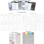 Fashion Angels Fashion & Accessory Design Sketch Set, Includes Sketch Pad with Stickers & Markers, Ultimate Fashion Design Sketch Book for Girls