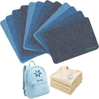Iron-On Fabric Patches for Clothing, 12 Sheets 3" by 4-1/4", Durable Washable Iron On or Sew On Repair Patches for Jeans, Denim Jackets, Pants, Shirts, Bags, Backpacks, DIY Crafts