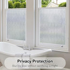 VELIMAX Frosted Window Privacy Film Non Adhesive Window Cling Removable Glass Covering Clear Water Opaque Window Film for Home Anti UV 35.4x78.7 inches
