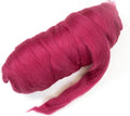 Kondoos Colored Natural Wool roving, 1 lb. Best Wool for Needle Felting, Wet Felting, handcrafts and Spinning. (Red Wine, 1 lb)