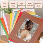 Picture Mats, 8 x 10 for 5 x 7 Pictures Acid Free White Core Bevel Cut Frame Mattes for Display Art Measuring, Silver