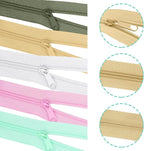 DOITEM 31 Yards 10 Pcs Sewing Zippers #3 Nylon Coil Zippers Assorted Zipper for Sewing with 40 Zipper Sliders for DIY Tailor Sewing Crafts Supplies, 10 Colors