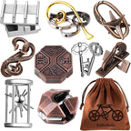 9pcs Metal Puzzle for Adult Disentanglement Puzzles Lock Puzzle Games Set Gift for Adults Teenagers