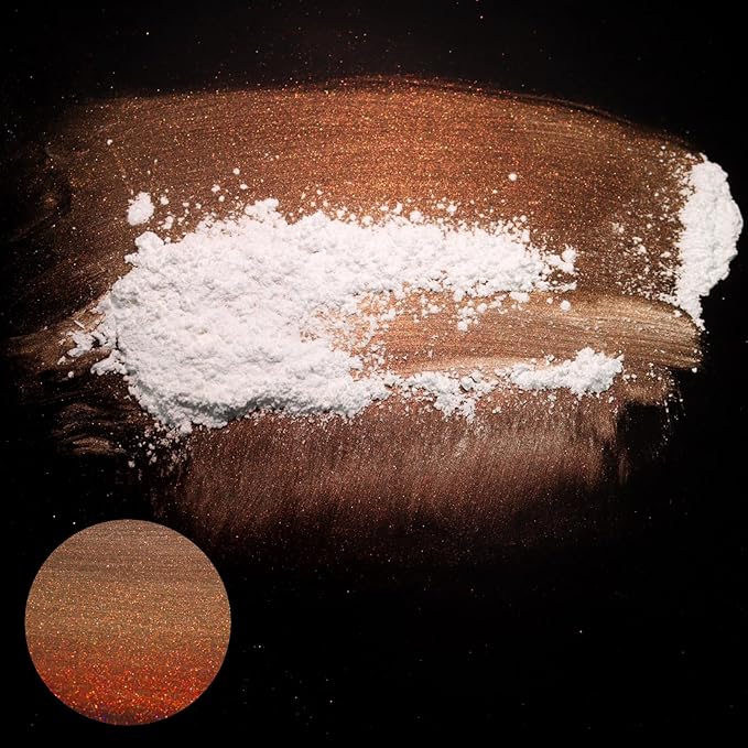 Matio Interference Mica Powder, 1.06oz/ 30g Ghost Coral Chrome Powder, Pearlescent Effect Color Shift Pigment for Epoxy Resin, Makeup Shimmer, Nail Polish,Soap Dye,Candle Making,Paint