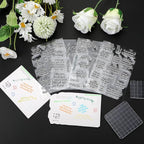 4 Sheets Sentiments Rubber Clear Stamps Set for Card Making and DIY Scrapbooking Journaling 2 Acrylic Stamp Blocks with Grid Lines for Birthday Wedding Wife Husband Anniversary Special Occasion Cards