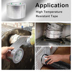 BOMEI PACK Adhesive Aluminum Foil Heat Shield Tape Barrier 3in x 66ft, Fiberglass Thermal Insulation Reflective Material High Temp Protection