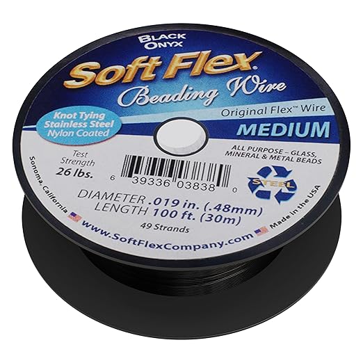 Soft Flex 49 Strand Beading Wire - Medium 0.19 Diameter - 100 Feet Nylon Design Wire