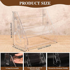 2 Pack Elevated 4 Tier Clear Acrylic Card Display Stand for Trading Cards, Sports Cards, Greeting Cards, Stickers – Slanted Holder for PSA Slabs, Vendors, Collectors & Retail (4 Tier 2 Pack)