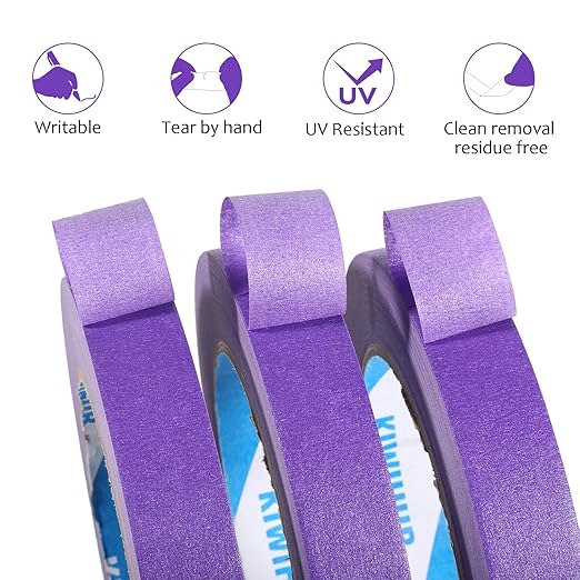Purple Painters Tape,1" x 60 Yards x 5 Rolls (300 Yards Total) - 14 Day Easy Removal Decorative Masking Tape for Painting,Labeling,DIY Crafting,Decoration and School Projects