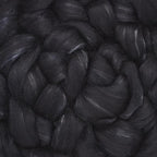 Merino Silk Luxe Tonal Designer Blend. Superfine Merino, Mulberry Silk, Tussah Silk. Top Roving for Spinning or Felting. Obsidian 1oz