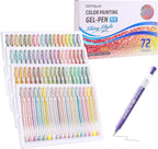 72 Color 1.0mm Glitter Markers for Adults Painting, Christmas Card Drawing, Birthday Blessing Graffiti, Art Bookkeeping DIY Pen