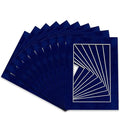 Pack of 25 Acid Free 11x14 Mats Bevel Cut for 8.5x11 Photos - Brooke Blue Suede Precut Matboards With Backing Boards and Clear Photo Mat Bags For Pictures, Photos, Framing - 4-ply Thickness